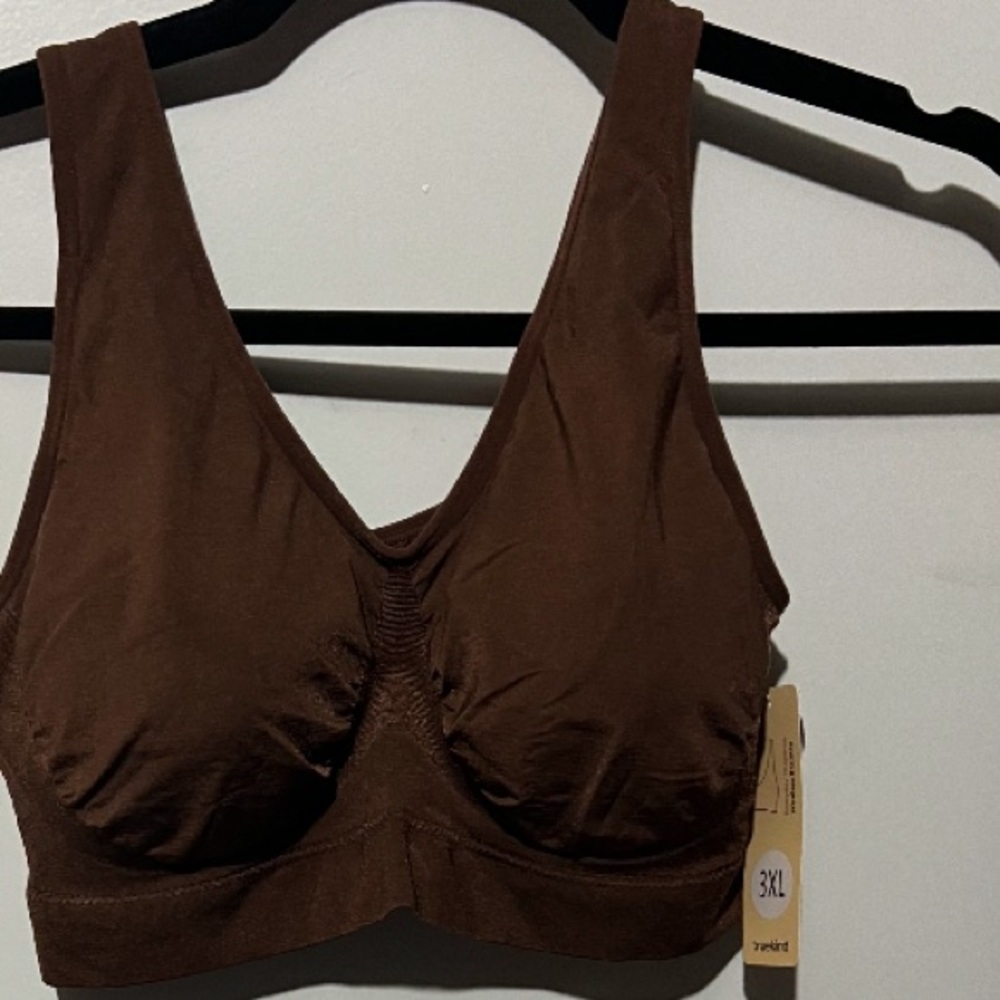 Truekind Brown Seamless V-Neck Bra size 3XL